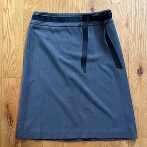 Tailor B. Moss Charcoal A-Line Skirt with Black Ribbon